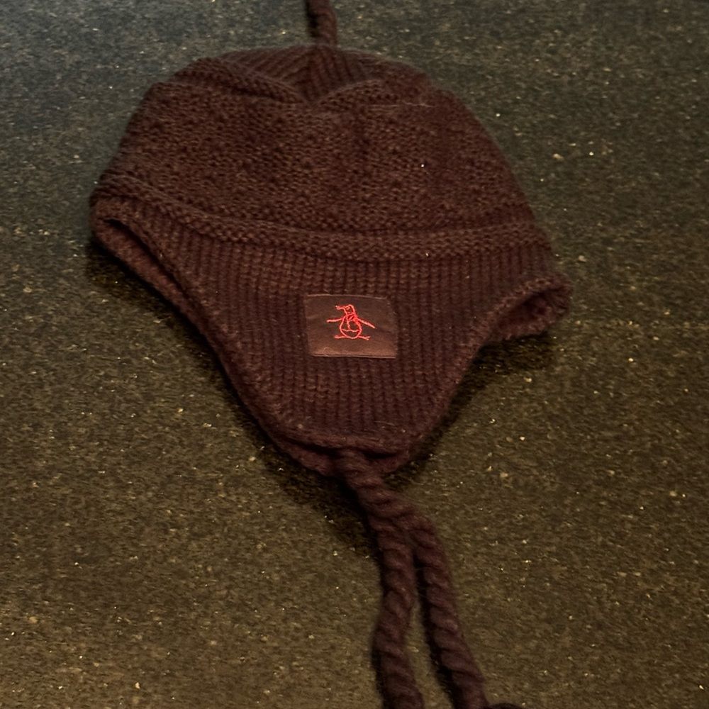 Original Penguin Dark Brown Kids Knit Hat